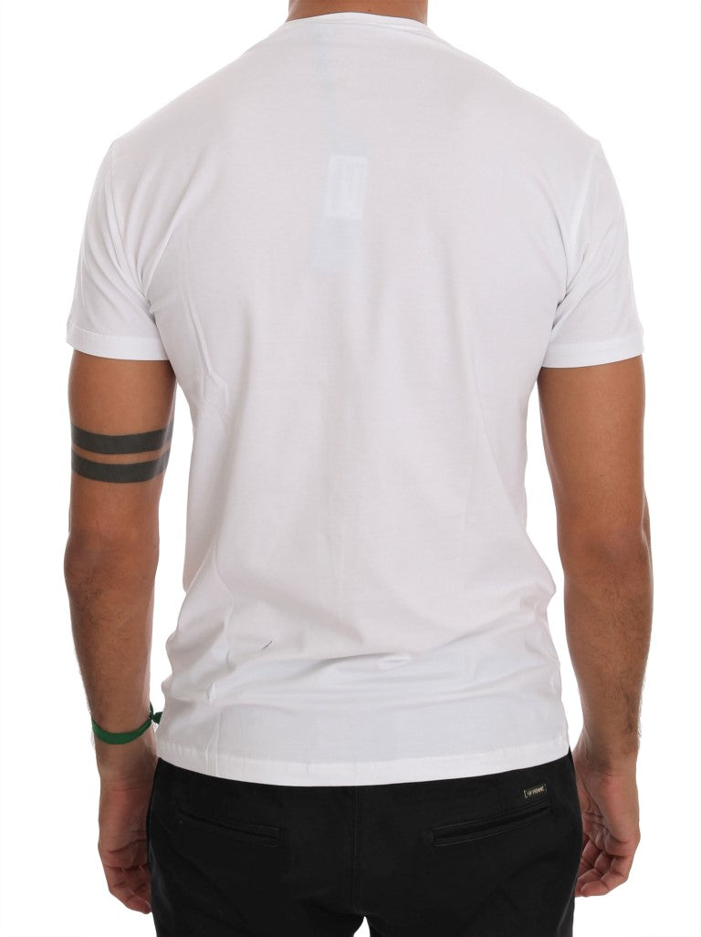 T-shirt in cotone elegante di cotone da backretto bianco