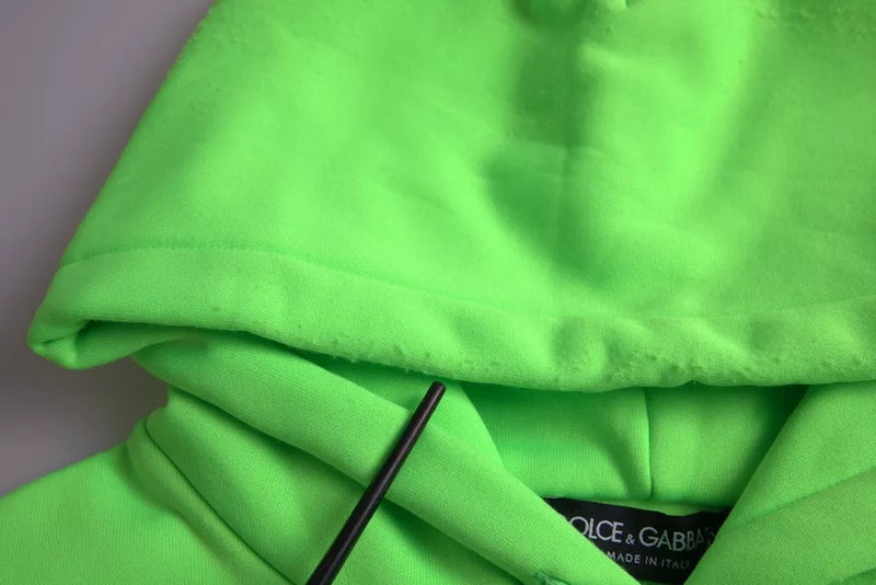 Neon Green Logo Pullover Hooded Sweatshirt Sweater