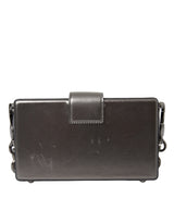 Metallic Gray Calfskin Leather DG BOX Shoulder Bag