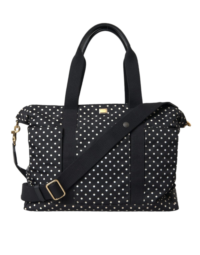 Black Polka Dot Changing Mat Baby Duffle Bag