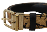 Multicolor Jacquard Leather Logo Buckle Belt