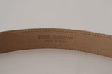 Pink Jaquard DG Logo Gold Metal Buckle Belt