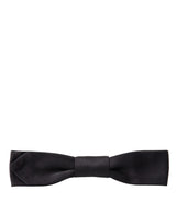 Black Silk Adjustable Neck Men Bow Tie