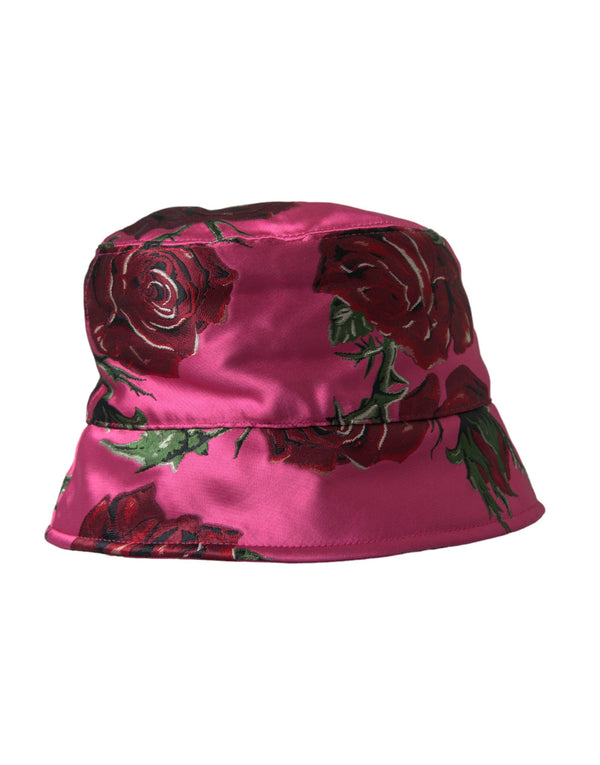 Pink Floral Cap Cotton Bucket Hat Men