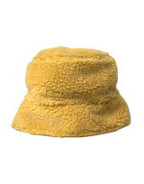 Yellow Fluffy Fleece Fur Bucket Hat Men