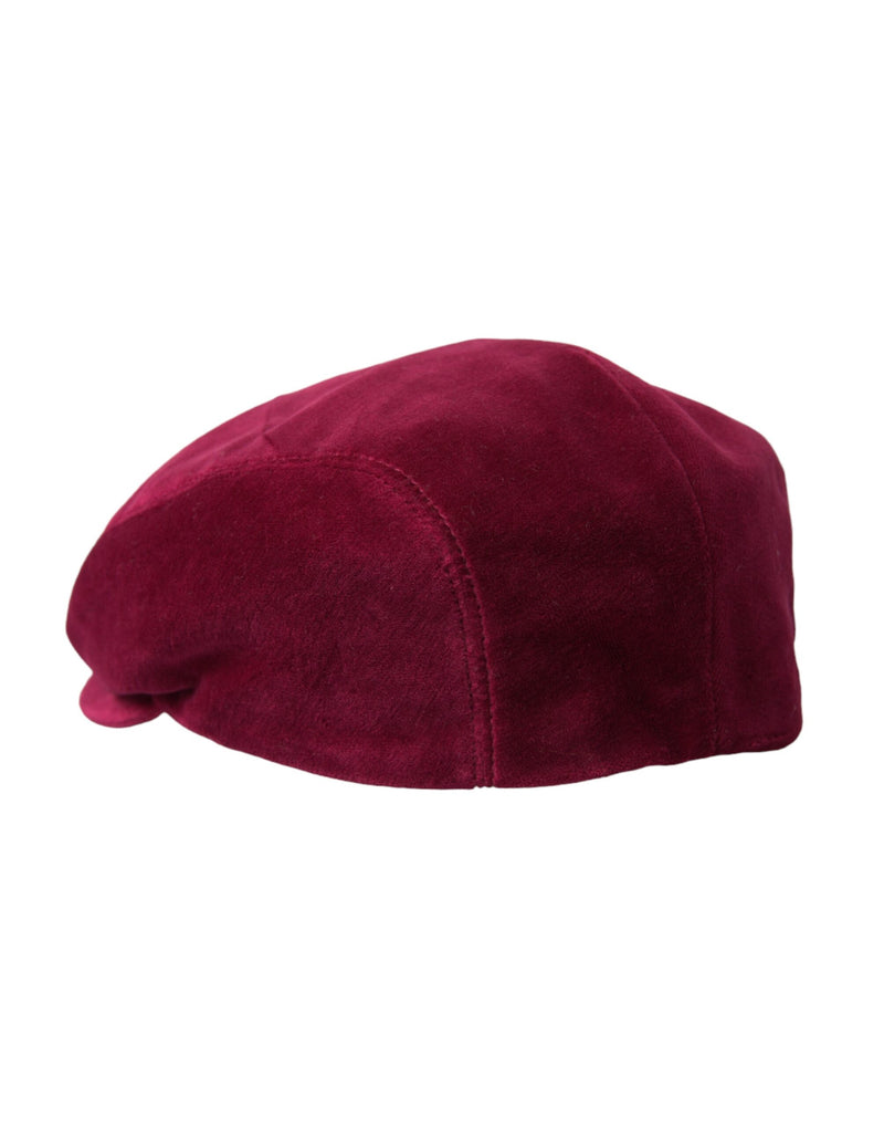 Maroon Velvet Cotton Newsboy Hat Men