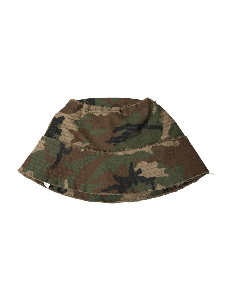 Green Camouflage Cotton Bucket Hat Men