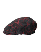 Black Red Floral Jacquard Newsboy Hat Men