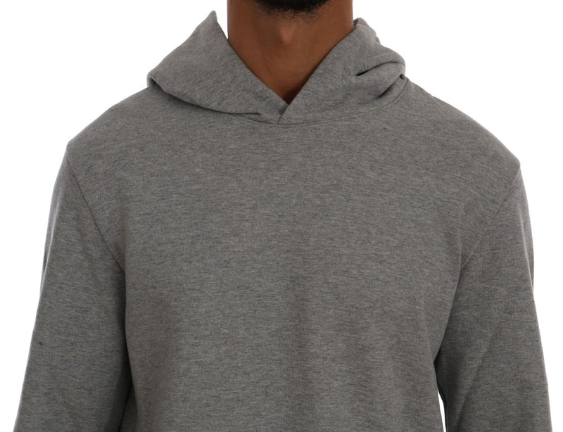 Sophisticated Gray Cotton Hooded Sweater