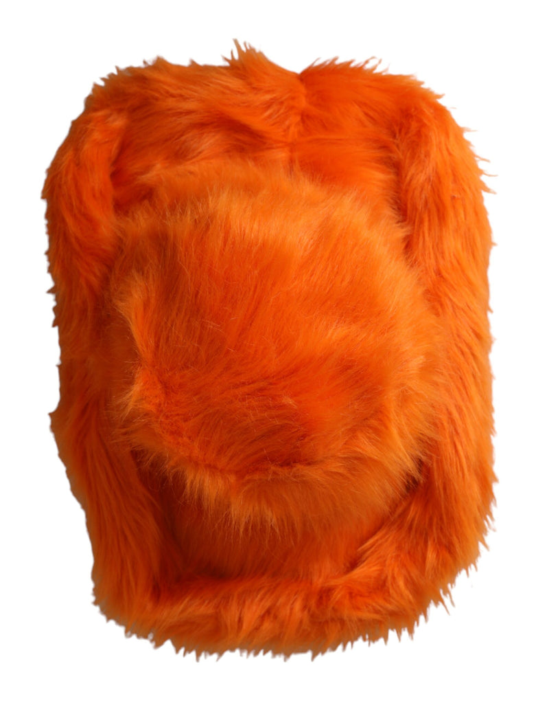 Orange Faux Fur Polyester Fedora Hat