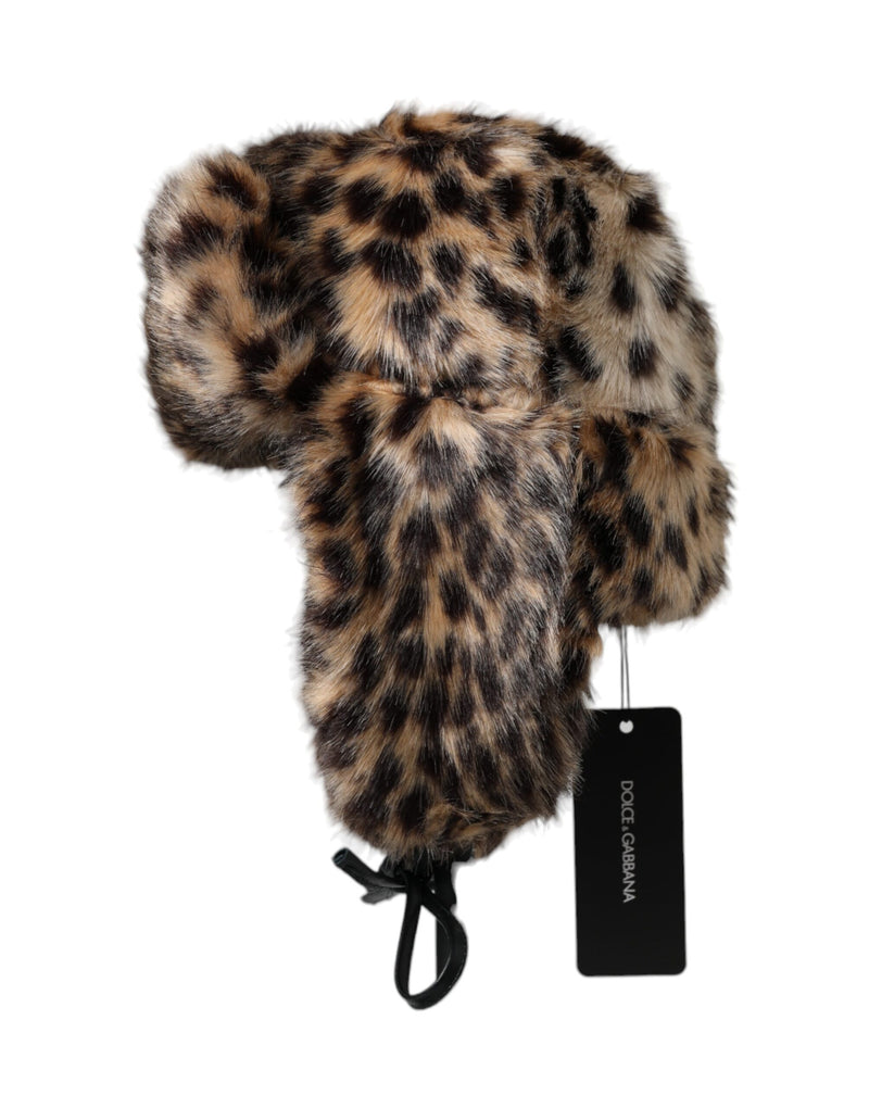 Multicolor Leopard Fur Trapper Women Hat