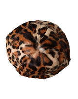 Brown Leopard Fur Women Bucket Hat