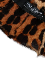 Brown Leopard Fur Women Bucket Hat