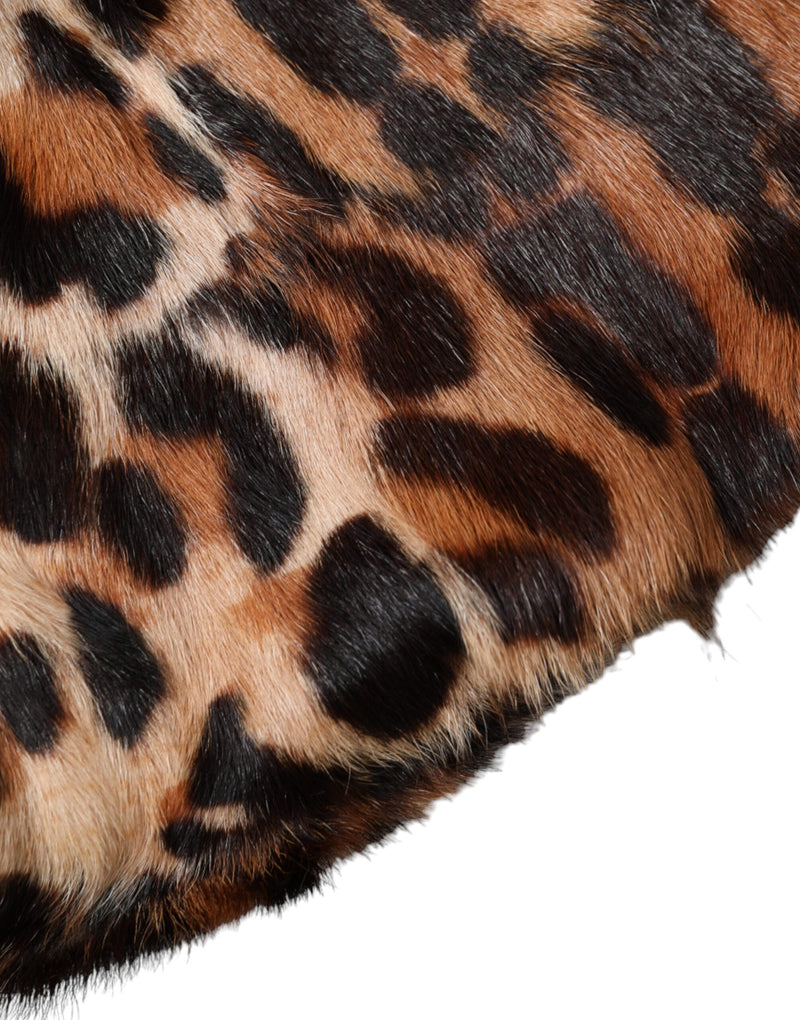 Brown Leopard Fur Women Bucket Hat