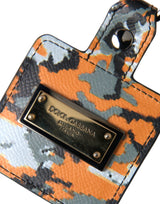 Multicolor Camouflage Print Leather Logo Metal Airpods Case