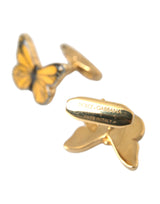 Gold Tone Brass Butterfly Enamel Men Cufflink