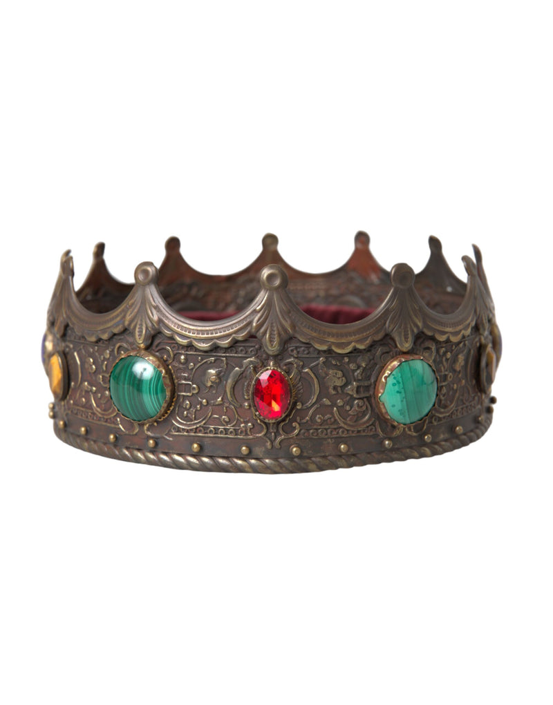 Bronze Brass Multicolor Crystal Crown Tiara Hat