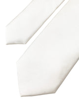 White Solid 100% Silk Adjustable Tie