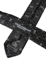 Black DG Logo 100% Silk Adjustable Tie