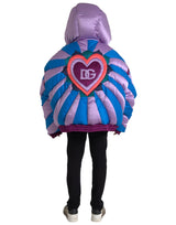 Multicolor Heart Logo Hooded Puffer Jacket