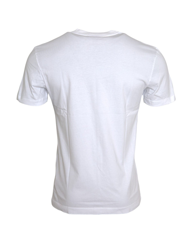 White Cotton DG Applique Men Casual T-shirt