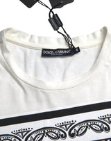 White Graphic Print Cotton Crew Neck T-shirt