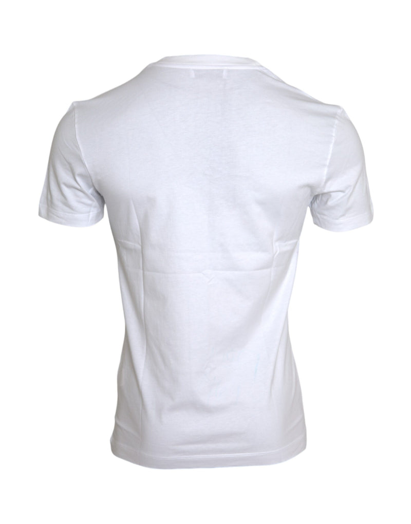 White Cotton DG Applique Men Casual T-shirt