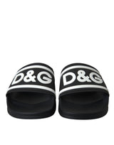 Black White Sandals Rubber Beachwear Shoes