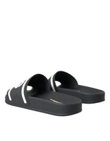 Black White Sandals Rubber Beachwear Shoes