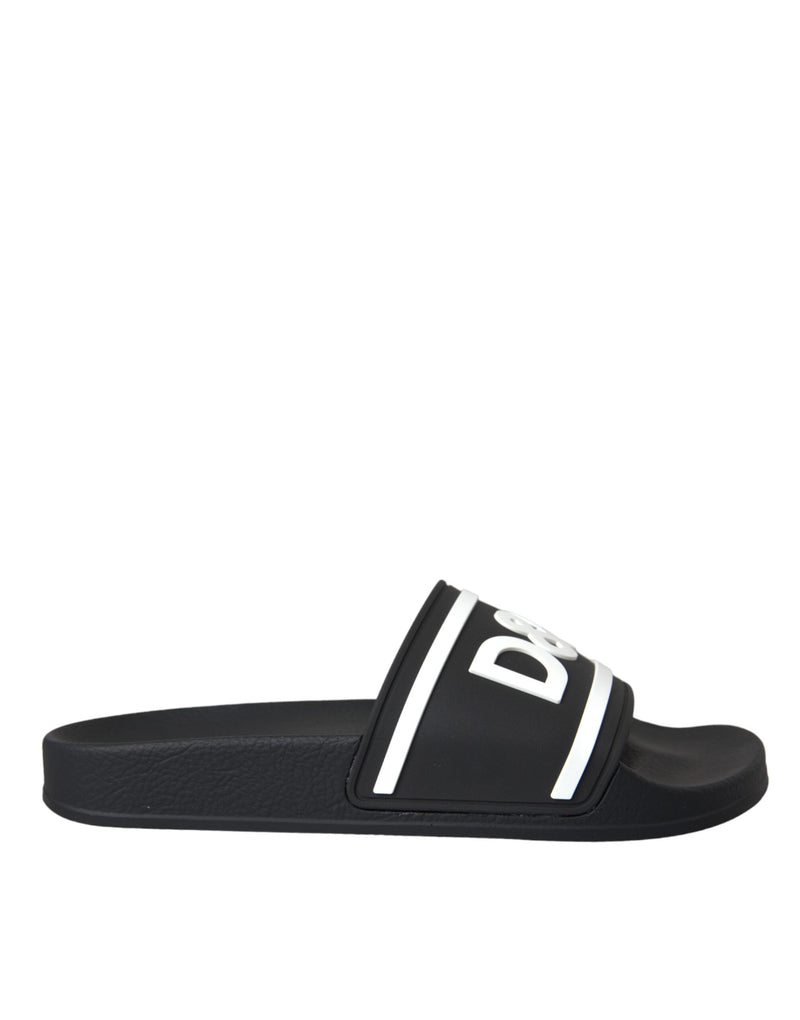 Black White Sandals Rubber Beachwear Shoes