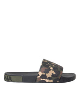 Multicolor Camouflage Leather Beachwear Men Shoes