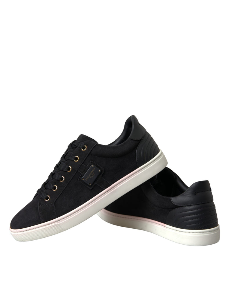 Black Suede Leather Men Low Top Sneakers Men Shoes