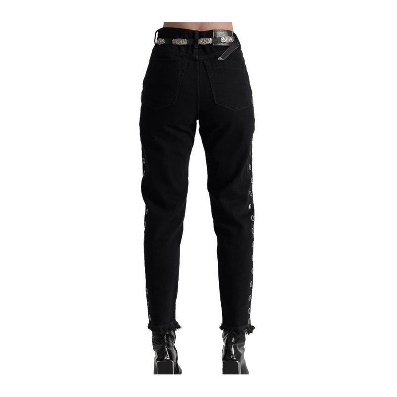 Black Cotton Jeans & Pant