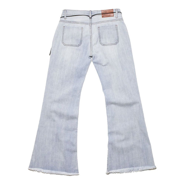 Light Blue Cotton Women's Flared Jean