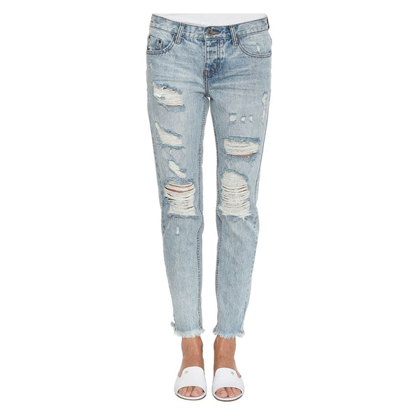 Light Blue Cotton Women Jeans