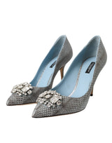 Light Blue Exotic Leather Crystal Bellucci Shoes