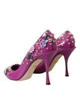 Purple Embellished High Heels Pumps Shoes