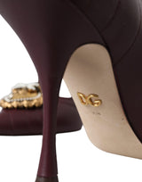 Bordeaux Leather Heart DEVOTION Pumps Shoes