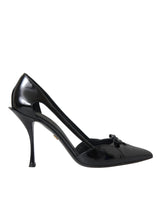 Black Calf Leather Pointed Heels Pumps Shoes