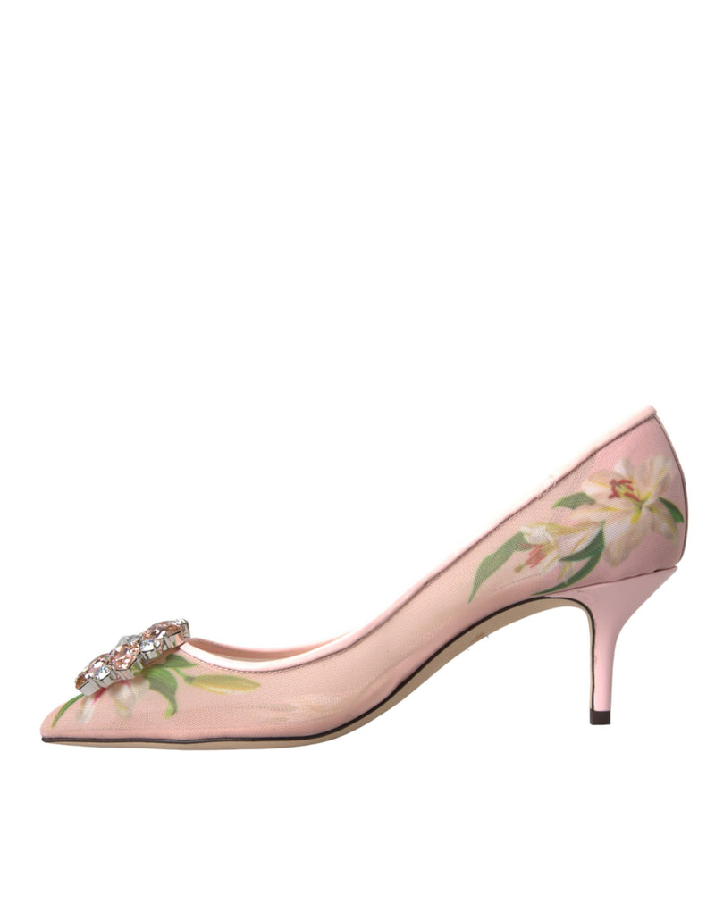 Pink Floral Crystal Bellucci Pumps Shoes