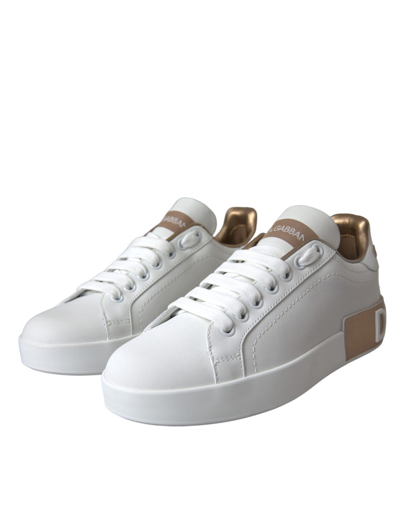 White Portofino Leather Logo Sneaker Shoes