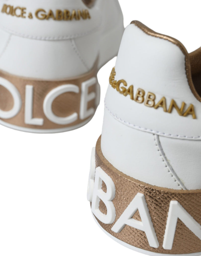 White Portofino Leather Logo Sneaker Shoes