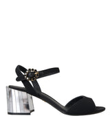 Black Crystal Ankle Strap Keira Sandal Shoes