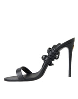 Black Suede Strap Sandals Stilettos Shoes