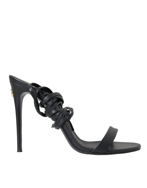 Black Suede Strap Sandals Stilettos Shoes