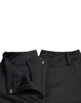 Black High Waist Capri Cropped Pants