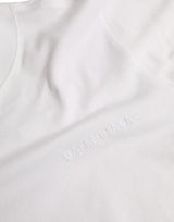 White Cotton Crew Neck Short Sleeves T-shirt