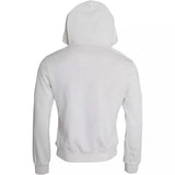 White Caesar Cotton Hooded Pullover Sweater