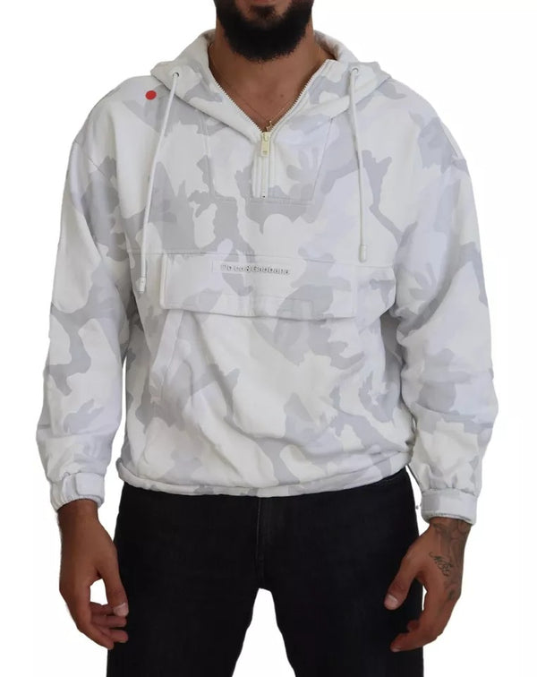 White Camouflage Hooded Sweatshirt Sweater