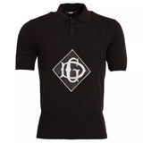 Brown Logo Collared Short Sleeve Men T-shirt